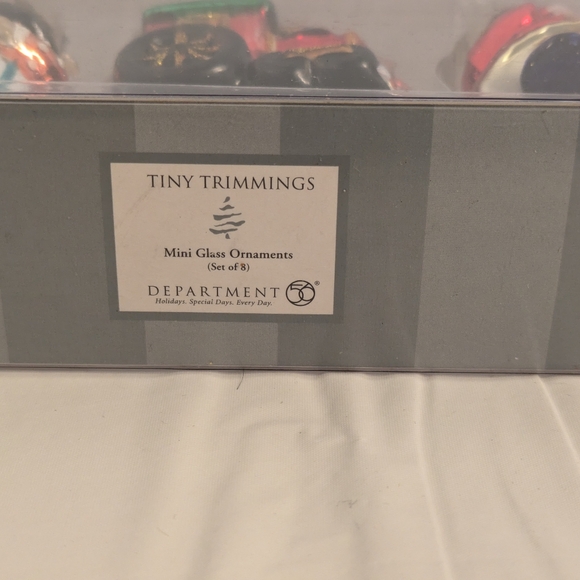 Department 56 Tiny Trimming mini glass ornaments set of 8 clown, train,Lady, - Picture 4 of 5